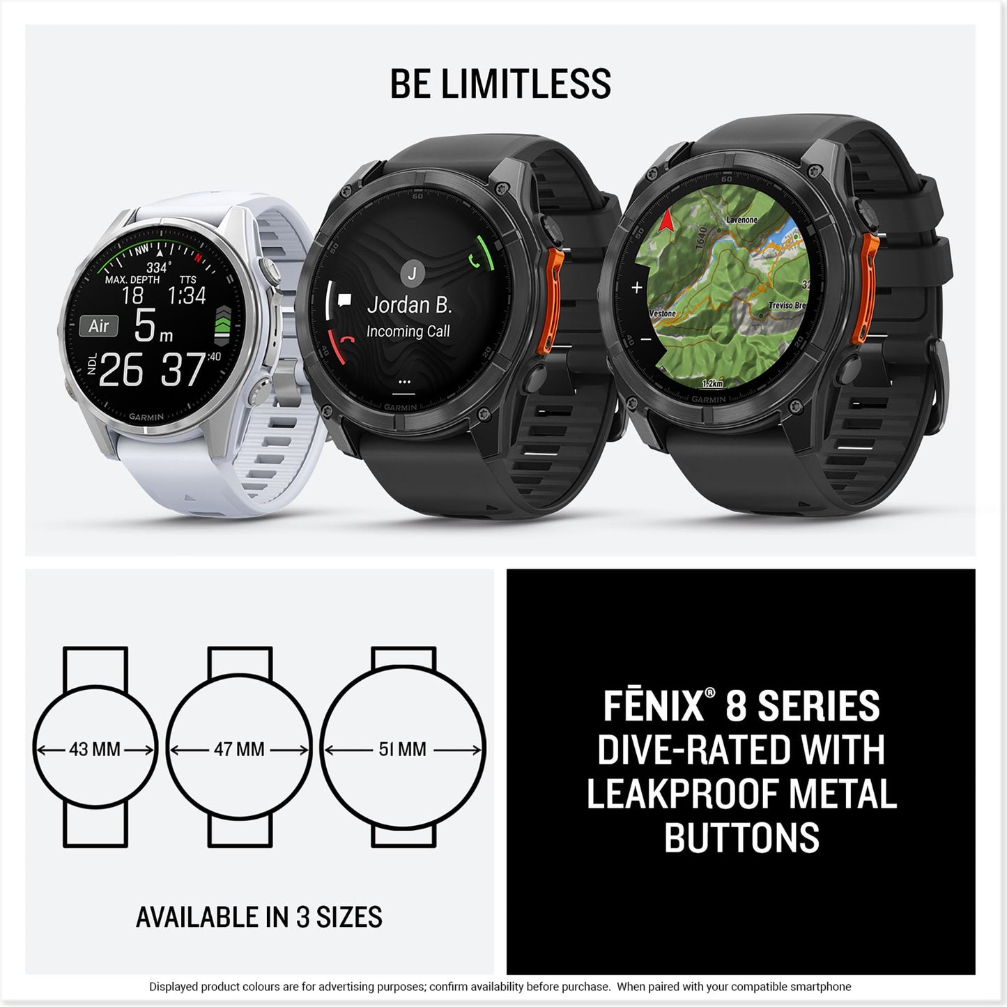 Garmin fēnix 8, 47mm Premium GPS smartwatch, AMOLED touchscreen, multisport, advanced health & training features,built-in LED flashlight, adventure watch with up to 16 days battery life, Slate Grey