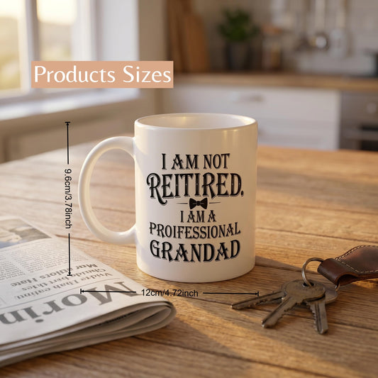 Mitibet Grandad Fathers Day Gift, Professional Retired Mug, Grandad Birthday Gifts, Funny Father Day Mugs, Best Dad Coffee Cup, Unusual Worlds Greatest Daddy Present, Travel Flask Drinkware, 11 Oz