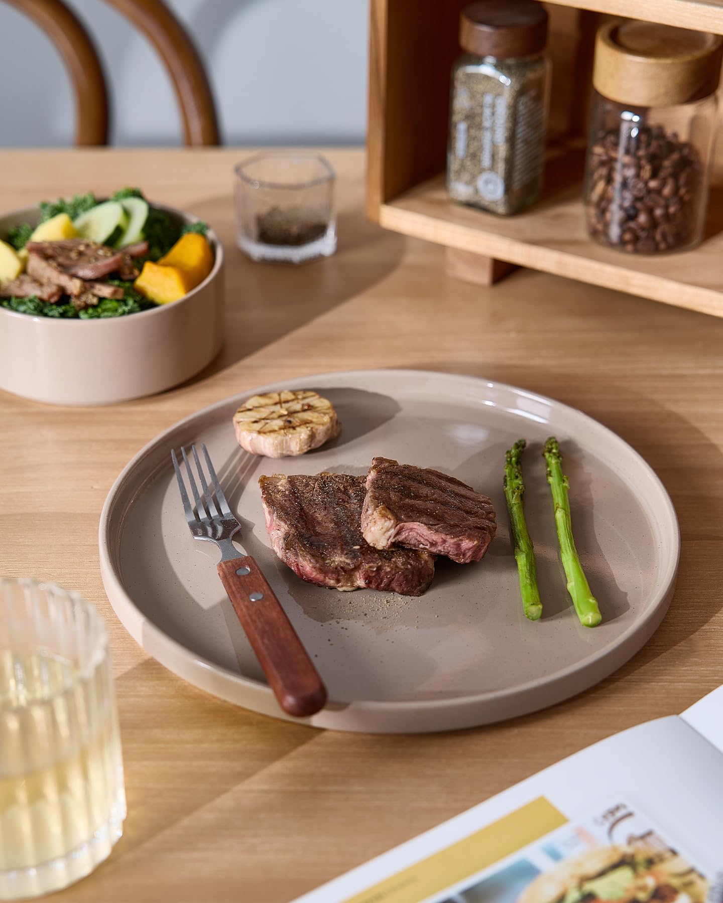 Richmount Nebula Plates and Bowls Set, 12PC Speckled Stoneware Plate Set, Scratch Resistant Dinnerware Sets, Dishwasher & Microwave Safe, Dining Plates and Bowls Sets, Brown