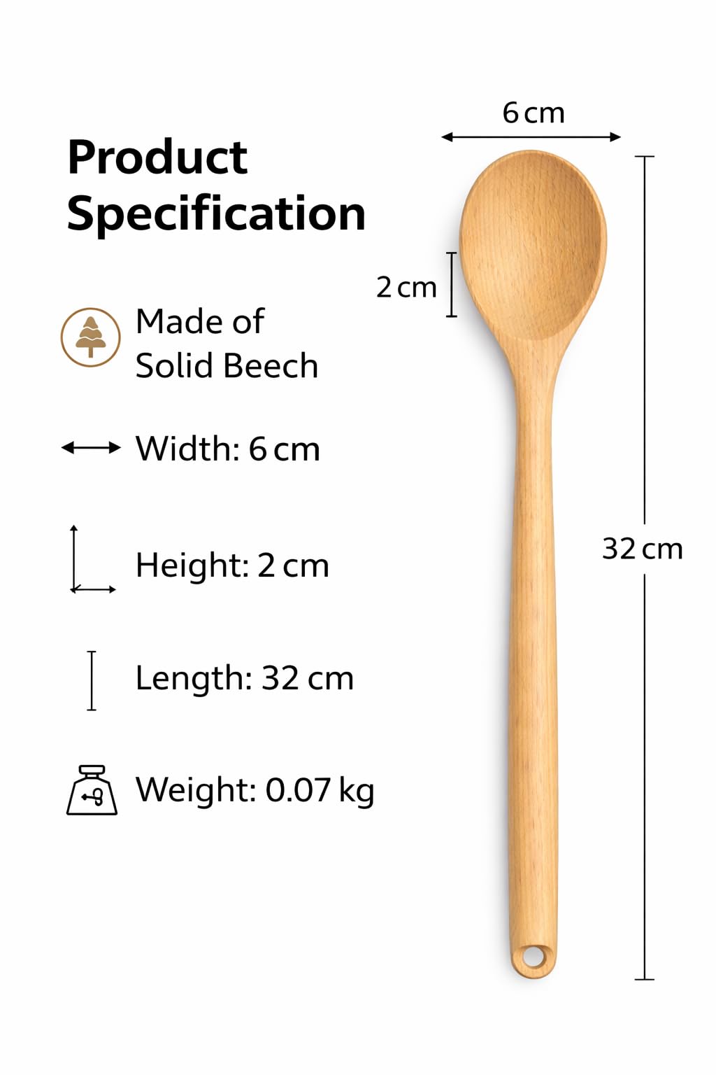 Wooden Baking Spoons Set with Engraved Designs, Top Baker, Proud to Bake, Born to Bake, Cooking Competition Prize Gift (Set of 3)
