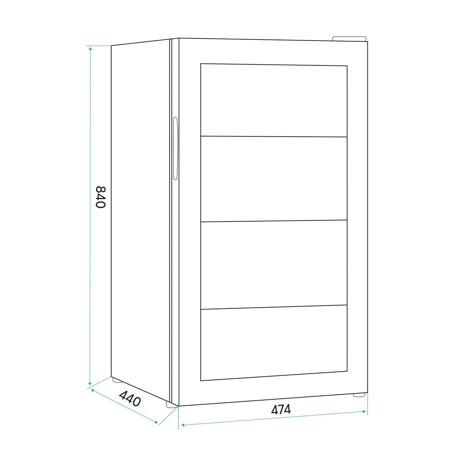 Dellonda Baridi Undercounter Drinks, Beer & Wine Fridge with Wire Shelves, Internal Light & Security Lock 85L, Black - DH13