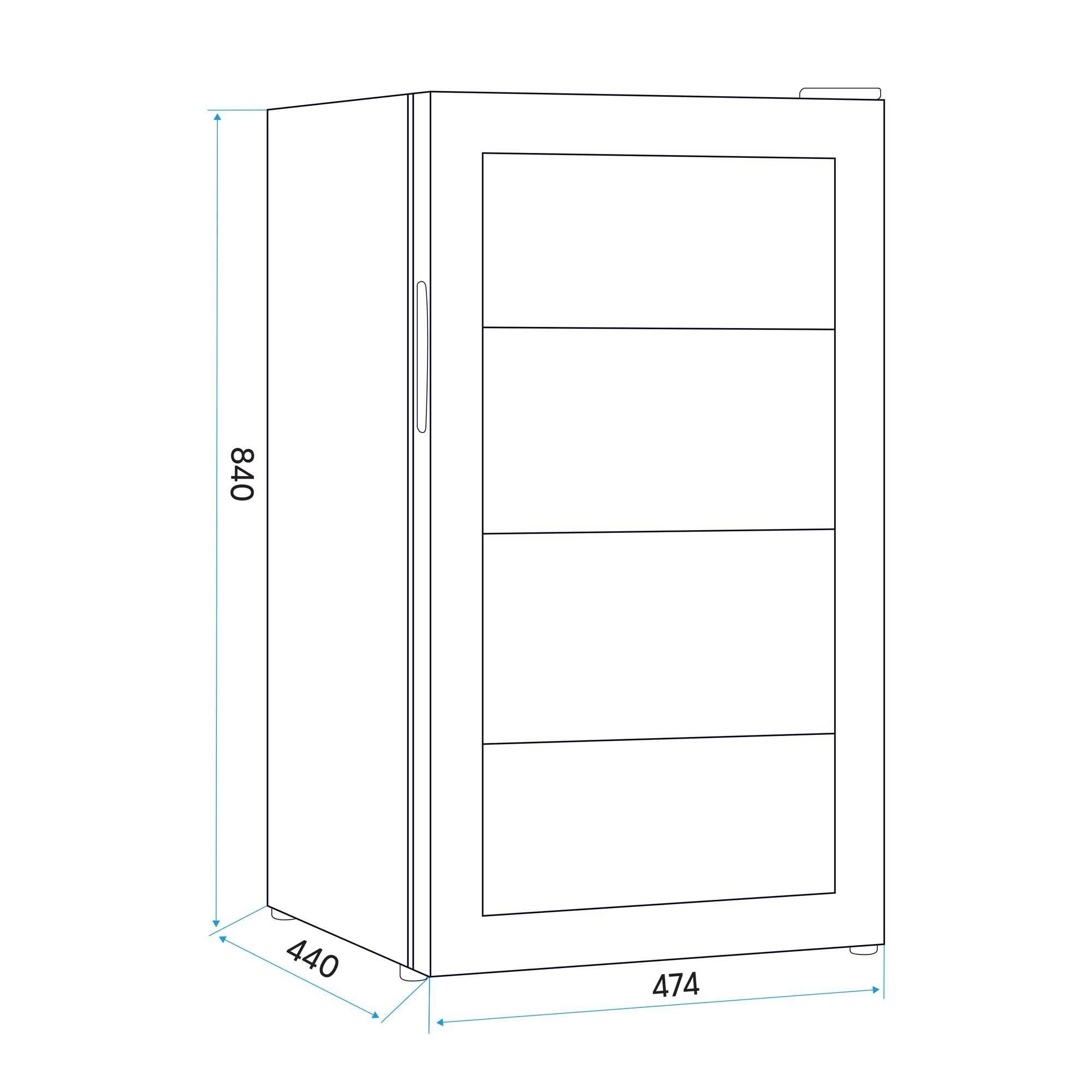 Dellonda Baridi Undercounter Drinks, Beer & Wine Fridge with Wire Shelves, Internal Light & Security Lock 85L, Black - DH13