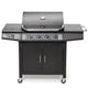 CosmoGrill Pro Deluxe 5 Gas Burner 4+1 Barbecue Grill, Steel Warming Rack, Side-Burner, Built-in Temperature Gauge for Home Garden Party Outdoor Cooking (93411)