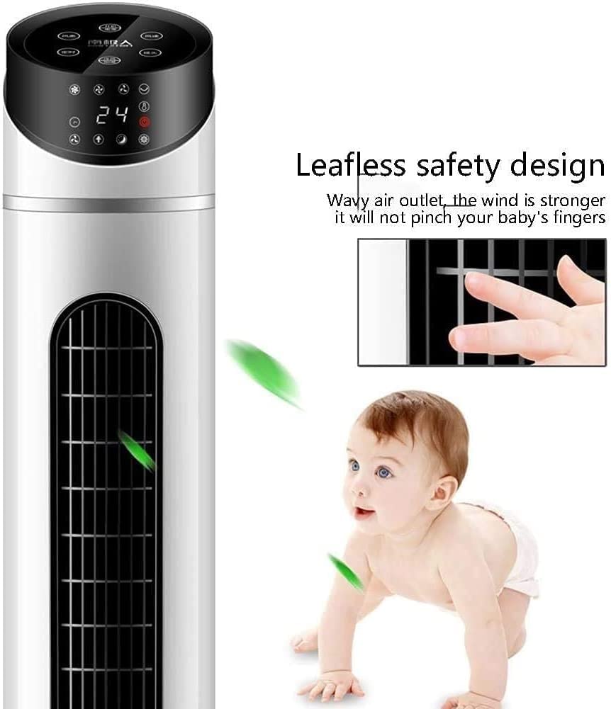 Bladeless Tower Fan with Remote, 90° Oscillation, 8H Timer, Quiet Standing Fan for Bedroom and Office, Space-Saving Design
