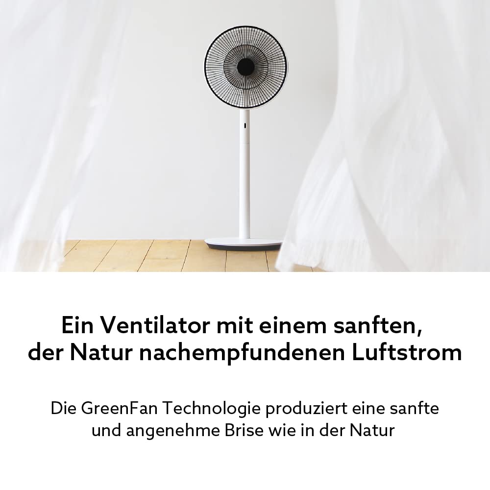 BALMUDA The GreenFan | 2021 | Floor / Table Fan | DC Motor | Quiet 13 dB | 1.5 W Energy Saving | 15 m Range | Air Circulator | Design | Made in Japan | Eco | EGF-1700 (White x Black)