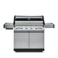 Fire Mountain Olympus 8 Burner Gas BBQ, Stainless Steel Barbecue Cast Iron Grill, Glass Viewing Lid, Side Burner & Built-In Temperature Gauge, Extra Large Outdoor Grill for Garden Parties & Patio