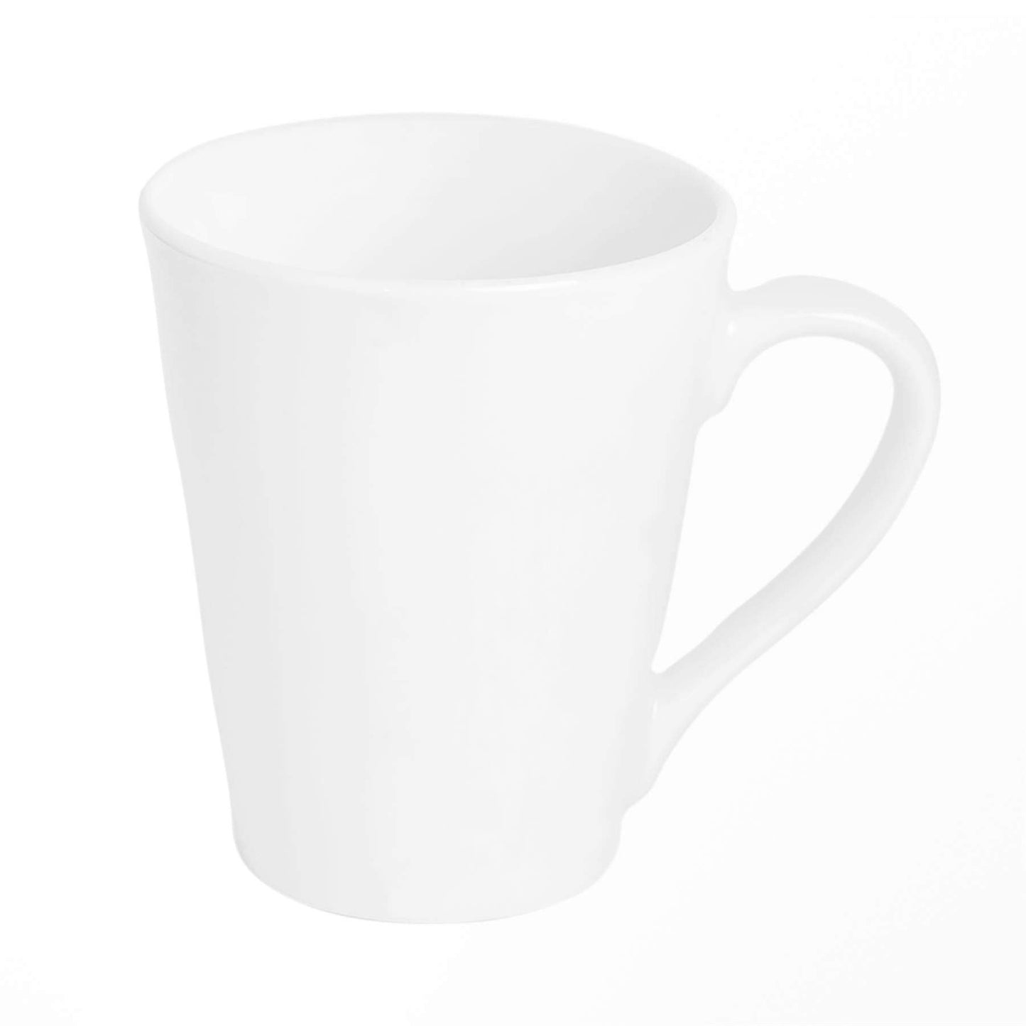 Argon Tableware White Coffee Mug Set of 6-285ml Premium Porcelain Cups - Durable Dishwasher Safe Mugs for Latte, Cappuccino, Tea, Hot Chocolate and Everyday Hot Drinkware at Home or Office