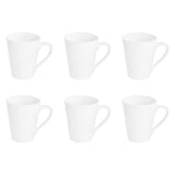 Argon Tableware White Coffee Mug Set of 6-285ml Premium Porcelain Cups - Durable Dishwasher Safe Mugs for Latte, Cappuccino, Tea, Hot Chocolate and Everyday Hot Drinkware at Home or Office