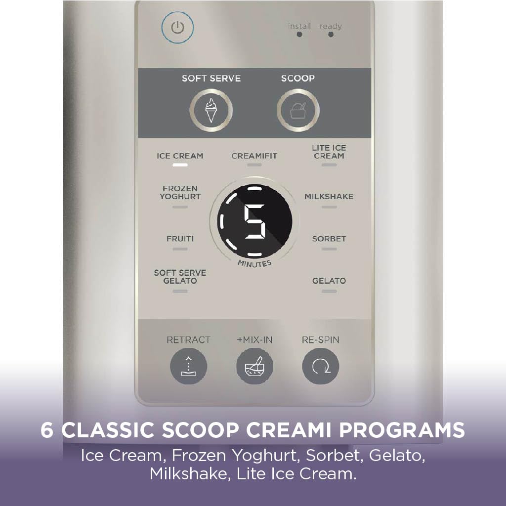 Ninja CREAMi Scoop and Swirl Ice Cream Machine with 2x Tubs, 13 Functions, Makes Ice Cream, Soft Serve, Gelato, Sorbet, Milkshakes and More, Mix-In Option, Stone Gold, NC701UKSTGD