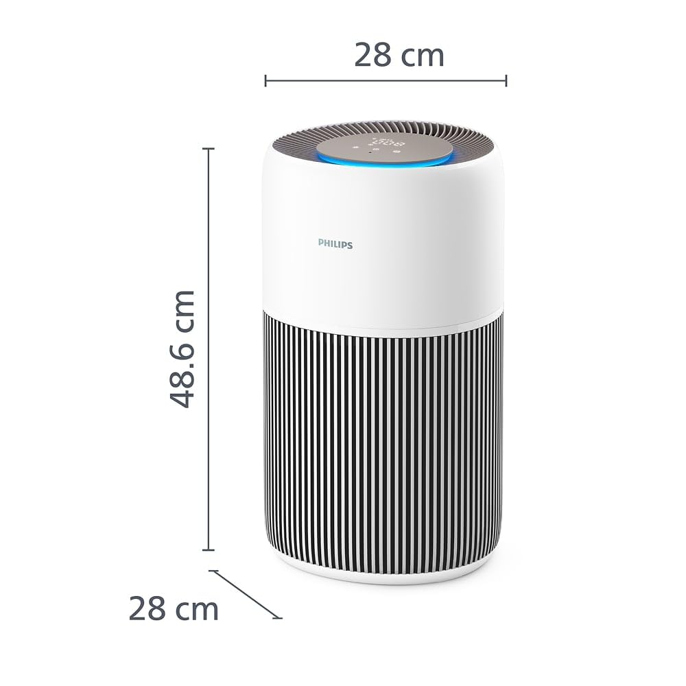 Philips Air Purifier 2200 Series, HEPA NanoProtect + Active Carbon Filter, CADR 420m³/h for 109m², Allergy sufferers, Ultra-quiet, Intelligent and Long-lasting filter (AC2220/10)