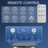 3-in-1 Portable Air Conditioner 12000 BTU, ELECCI Mobile Air Conditioning for Home with Cooling, Dehumidifier, Fan＆Auto Mode, Dark Blue Air Conditioners with Left & Right Sweeping, 24H Timer