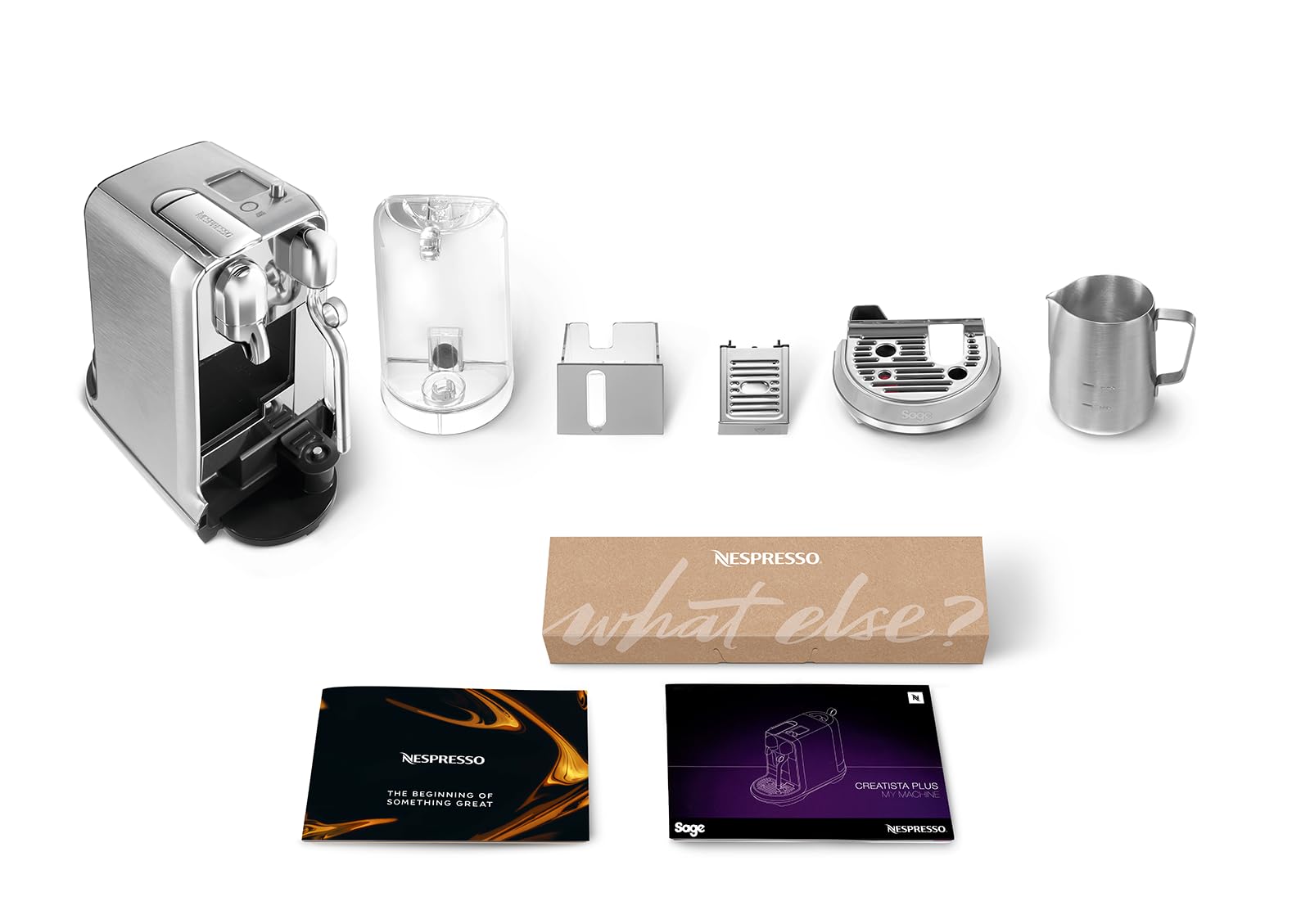 Nespresso Creatista Plus Automatic Pod coffee machine with milk frother wand for Espresso, Cappuccino & Flat White by Sage in Brushed Stainless Steel