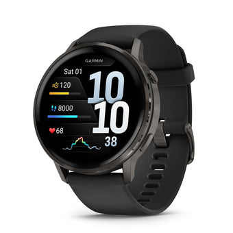 compare product Garmin Venu 4 45mm - GPS smartwatch, AMOLED touchscreen, 24/7 advanced health & fitness tracking, 80+ sports apps, flashlight, ECG, sleep monitor, up to 12 days battery life, Slate/Black