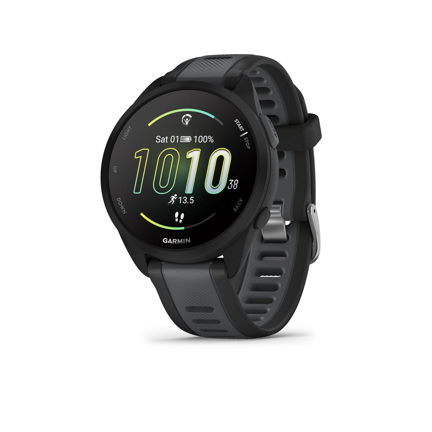 Garmin Forerunner 165 with Music, 43mm GPS running smartwatch, lightweight, AMOLED touchscreen, advanced training & insights, safety & tracking features, up to 11 days battery life, Black
