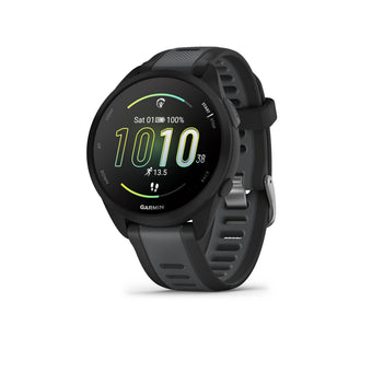 compare product Garmin Forerunner 165 with Music, 43mm GPS running smartwatch, lightweight, AMOLED touchscreen, advanced training & insights, safety & tracking features, up to 11 days battery life, Black