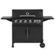 CosmoGrill NEW Emberr 7 Gas Burner 6+1 Barbecue Grill, Porcelain Warming Rack, Propane Gas Regulator Hose, Side-Burner, Storage, Wheels Built-in Temperature Gauge for Home Garden Party Outdoor Cooking
