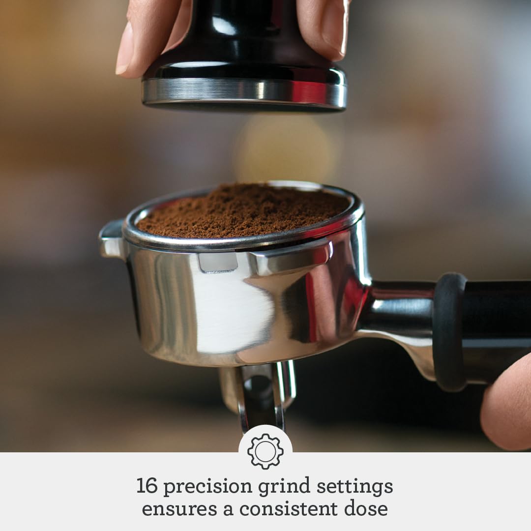 Sage Barista Express, Manual Tamping, Standard Milk Jug, Bean to Cup Coffee Machine with Grinder, Manual Milk Frother, Brushed Stainless Steel