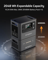 AFERIY P280 Portable Power Station 2800W, 2048Wh LFP Battery Expandable to 10.24kWh,1.5H Fast Charging, 2x140W USB-C Output, 220V-240V, Solar Generator for Camping, Home,Off-grid, 7-Year Warranty
