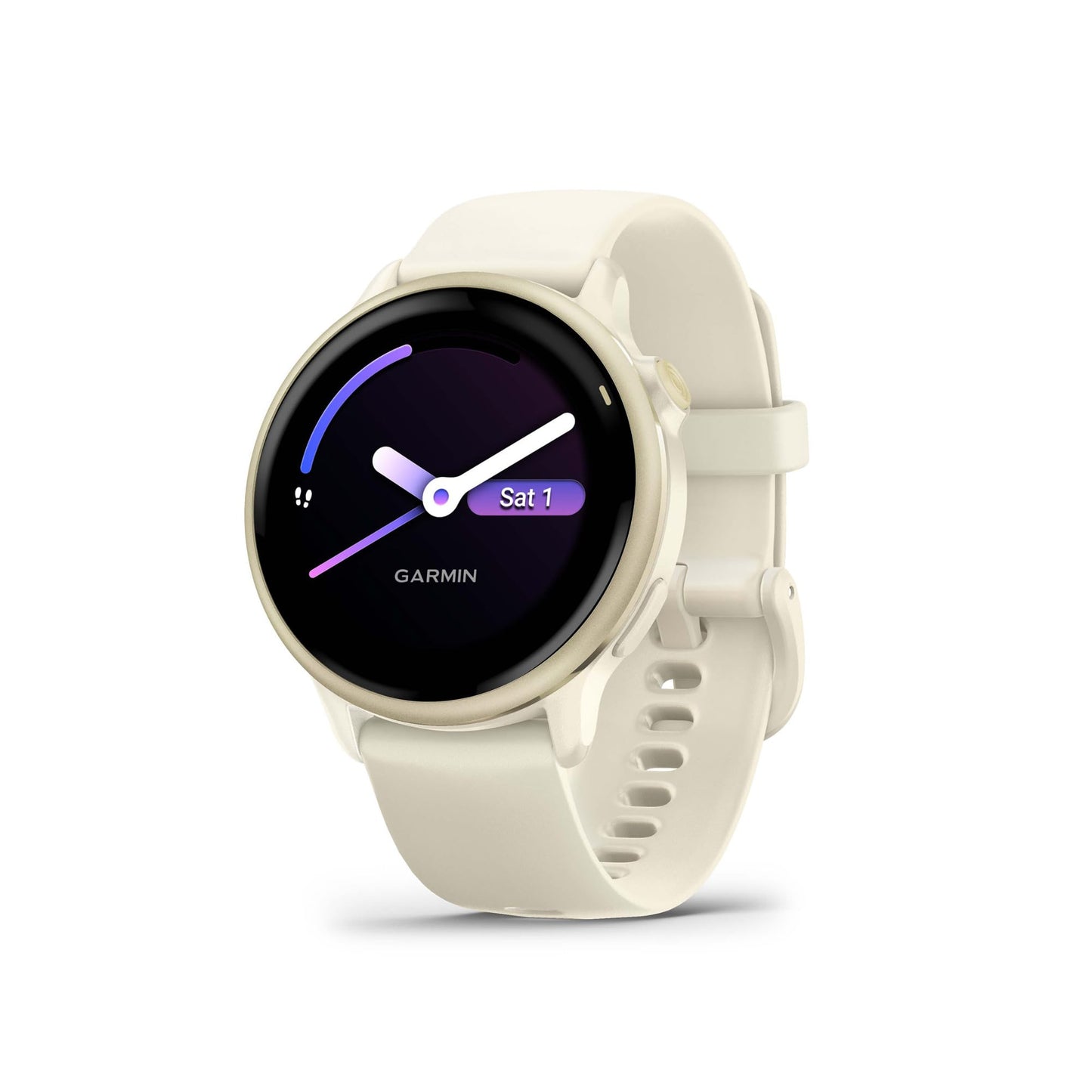 Garmin vívoactive 6, 42mm GPS smartwatch, AMOLED touchscreen, all-day health monitoring, personalised fitness features, advanced sleep coaching, Music, up to 11 days battery life, Bone/Lunar Gold