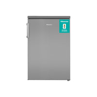 Hisense RL170D4BCE 133L Under Counter Larder Fridge with LED Lighting 56 × 84.5 × 57.5 cm (W×H×D), Stainless Steel, Grey