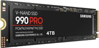 Samsung 990 PRO NVMe M.2 SSD, 4 TB, PCIe 4.0, 7,450 MB/s read, 6,900 MB/s write, Internal SSD, For gaming and video editing, MZ-V9P4T0BW