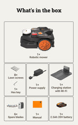 WORX Landroid Vision Cloud WR304E 2WD Robotic Lawnmower without Boundary Cable for 400 m² (AI Obstacle Detection, VSLAM+ RTK Cloud Navigation, Auto Mapping, App Control)