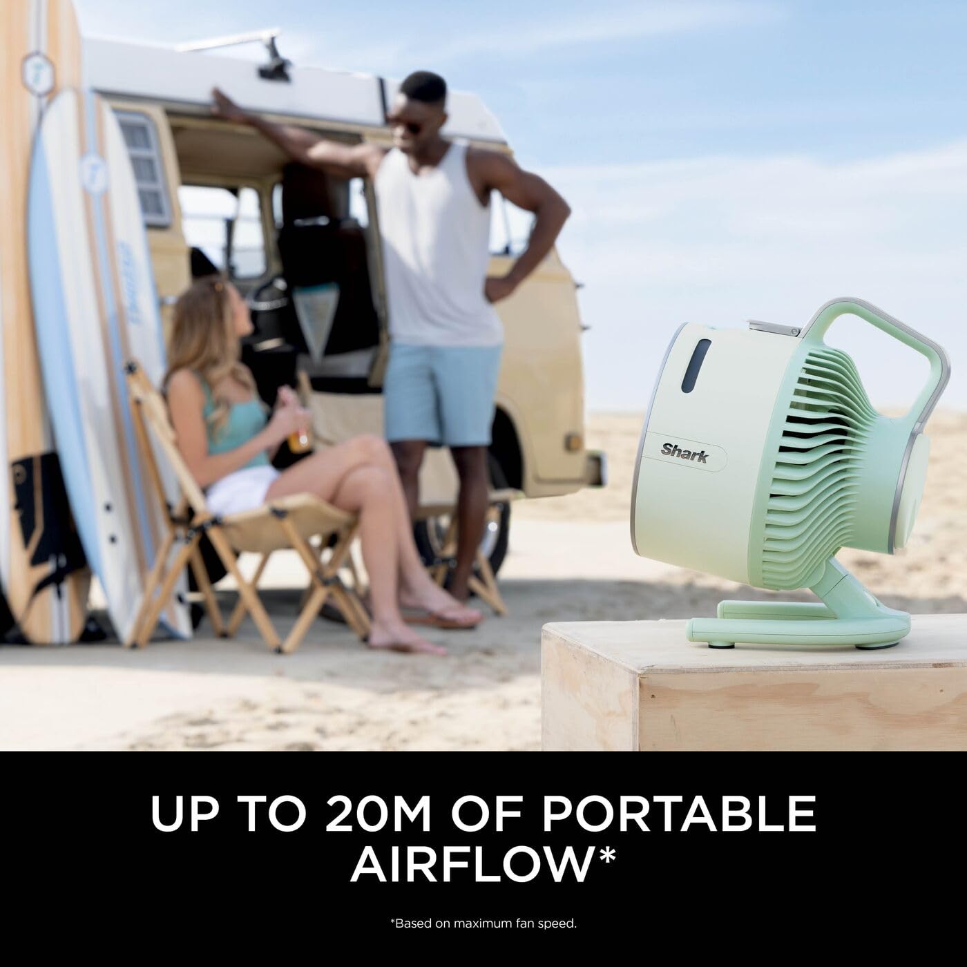 Shark FlexBreeze HydroGo Cordless Fan, Powerful Portable Fan with Misting, Indoor & Outdoor Cooling, Quiet & Durable, Compact & Lightweight, 5 Speed Settings, Mint FA050UKGN