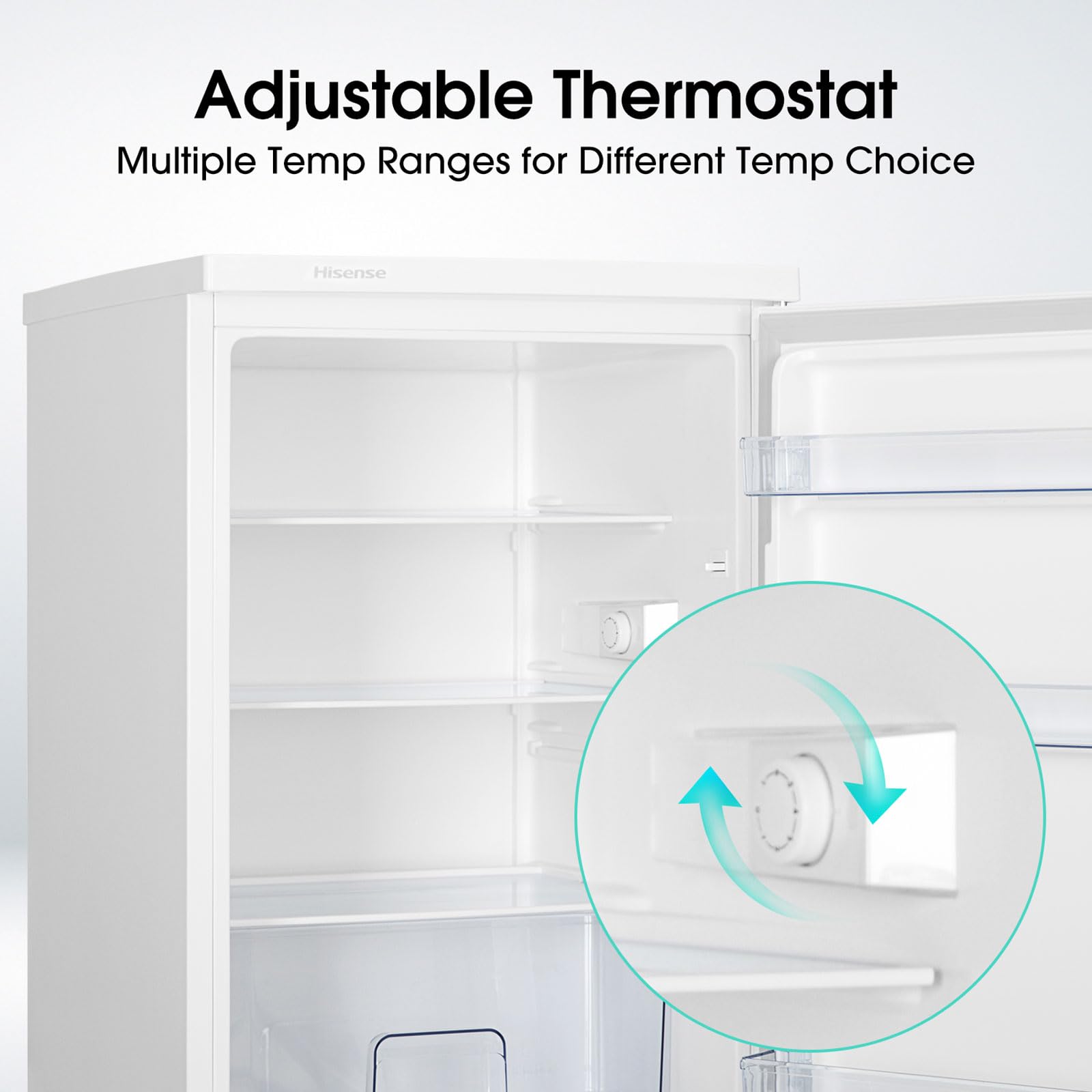 Hisense RL170D4BWE Freestanding 56cm Under Counter Fridge - 132 litre capacity - Auto Defrost - Reversible Door - White - E Rated