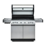 Fire Mountain Olympus 8 Burner Gas BBQ, Stainless Steel Barbecue Cast Iron Grill, Glass Viewing Lid, Side Burner & Built-In Temperature Gauge, Extra Large Outdoor Grill for Garden Parties & Patio