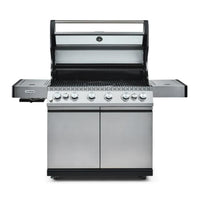 Fire Mountain Olympus 8 Burner Gas BBQ, Stainless Steel Barbecue Cast Iron Grill, Glass Viewing Lid, Side Burner & Built-In Temperature Gauge, Extra Large Outdoor Grill for Garden Parties & Patio