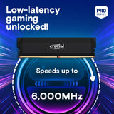 Crucial Pro DDR5 RAM 64GB Kit (2x32GB) 6000MHz CL40, Overclocking Gaming, Intel XMP 3.0 / AMD EXPO, Computer Memory (PC), Black - CP2K32G60C40U5B