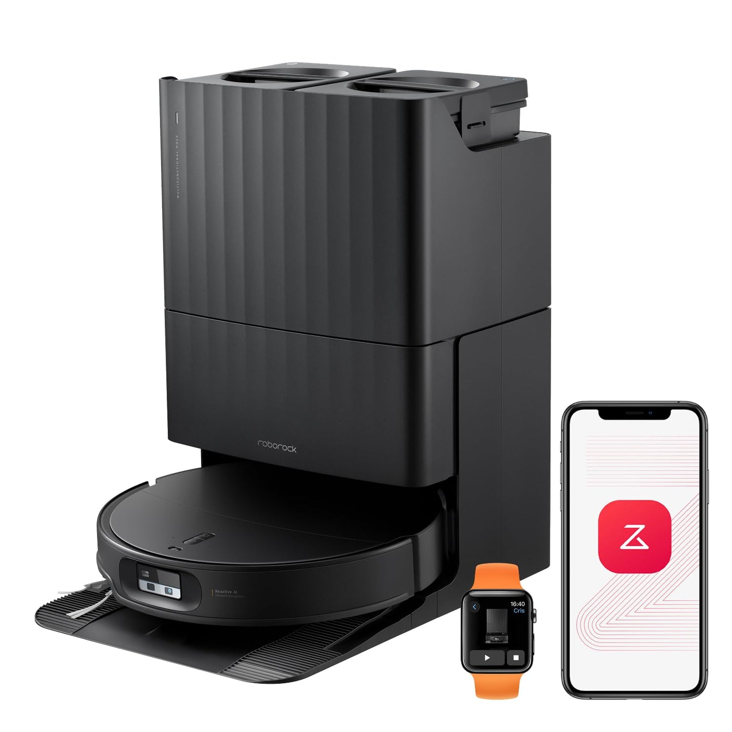 roborock Qrevo Edge 2 Robot Vacuum Cleaner with Mop, 25,000 Pa HyperSuction, Zero-Tangle, 3.14" Ultra-Slim, AI Obstacle Avoidance, FlexiArm Technology, 80°C Hot-Water Mop Washing & Dock Self-Cleaning
