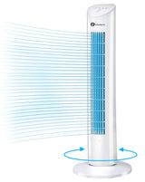 PureMate 31-inch Tower Fan with Oscillating & Aroma Function, 3 Adjustable Speeds, Ultra- Quiet Cooling and Powerful 60W Motor, Portable Bladeless Energy-Efficient Electric Fan for Home and Office
