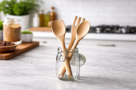 Wooden Baking Spoons Set with Engraved Designs, Top Baker, Proud to Bake, Born to Bake, Cooking Competition Prize Gift (Set of 3)