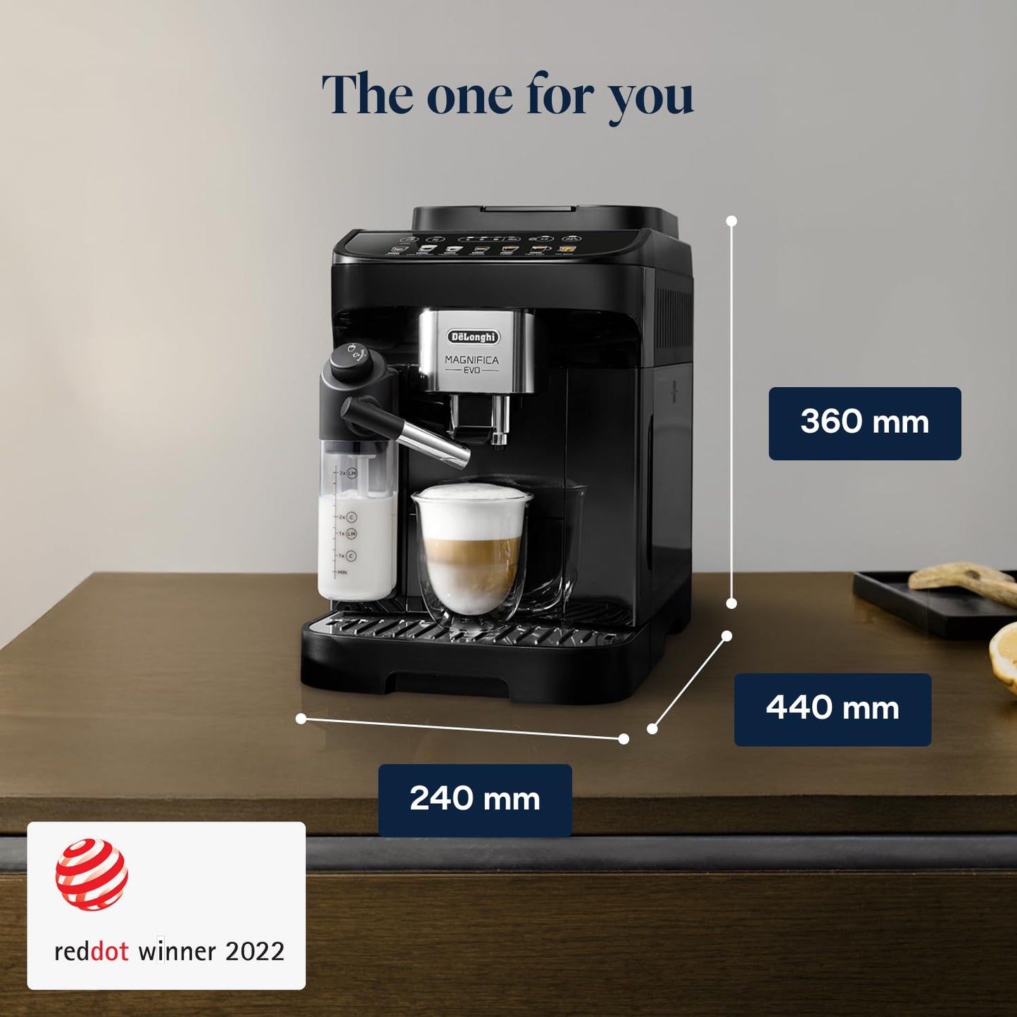 De'Longhi Magnifica Evo, Bean to Cup Coffee and Cappuccino Maker, 1450 watts, 250g bean container, 1.8L water container, ECAM292.81.B, Plastic, Black
