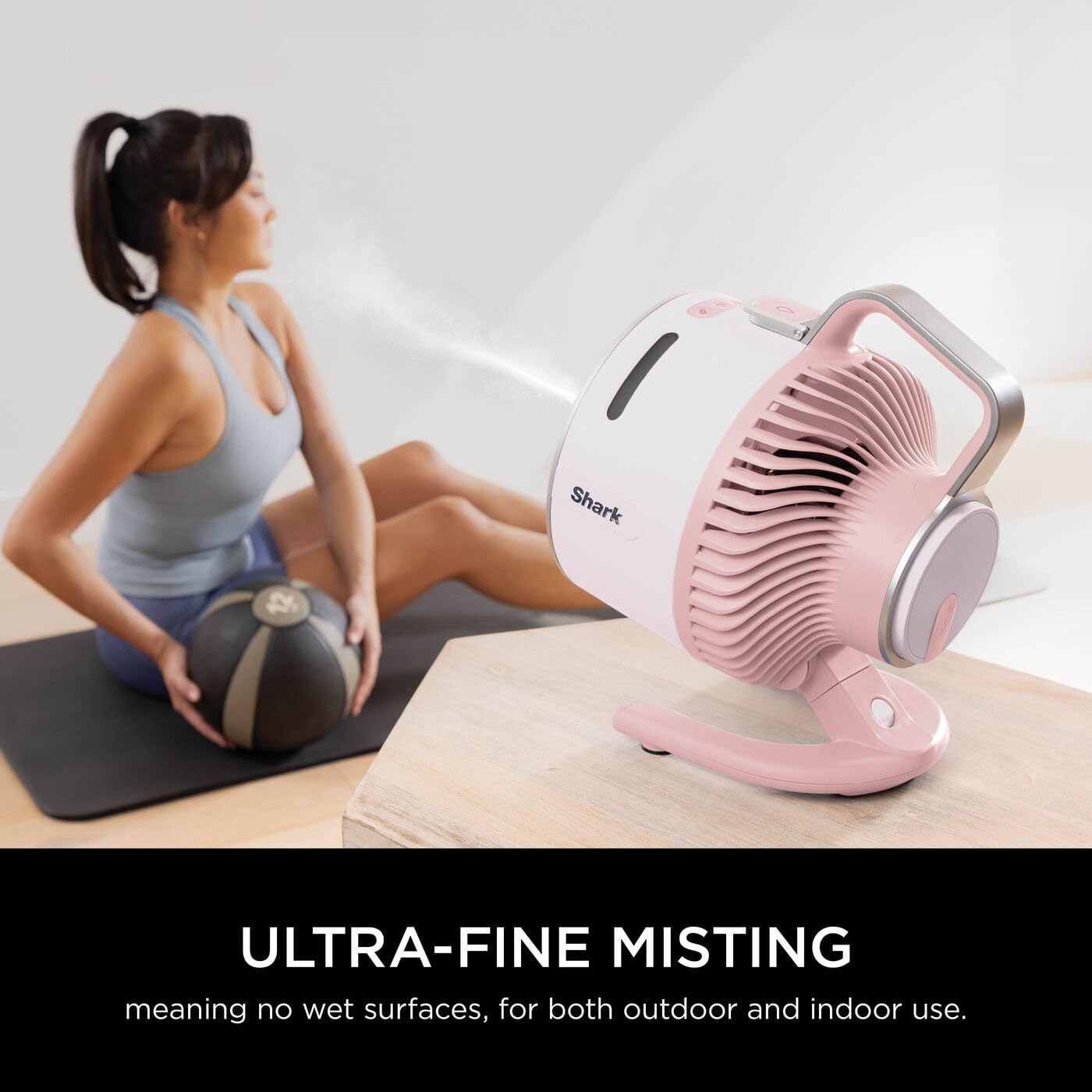 Shark FlexBreeze HydroGo Cordless Fan, Powerful Portable Fan with Misting, Indoor & Outdoor Cooling, Quiet & Durable, Compact & Lightweight, 5 Speed Settings, Quartz FA050UKPK