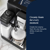 De’Longhi Rivelia - Perfetto Automatic Coffee Machine with LatteCrema Automatic Milk Frothing, 16 One-Touch Drinks, Colour Touch Display, Interchangeable Hoppers, Black (EXAM440.55.B)