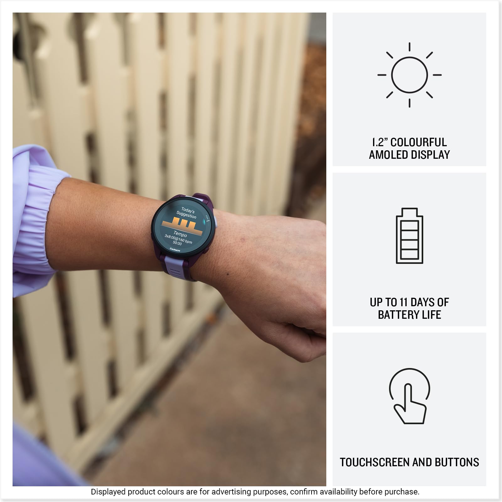 Garmin Forerunner 165 with Music, 43mm GPS running smartwatch, lightweight, AMOLED touchscreen, advanced training & insights, safety & tracking features, up to 11 days battery life, Black