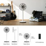 BALMUDA The GreenFan | 2021 | Floor / Table Fan | DC Motor | Quiet 13 dB | 1.5 W Energy Saving | 15 m Range | Air Circulator | Design | Made in Japan | Eco | EGF-1700 (White x Black)