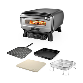 compare product Ninja Artisan Electric Outdoor Pizza Oven & Air Fryer, 4 Functions: Pizza, Air Fry, Bake & Prove, 5 Pizza Settings, Includes 12-inch Pizza Stone, Pizza Peel, Baking Tray & Air Fry Basket, Grey MO201UK