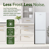 Willow WFF157W 157L Freestanding 70/30 Fridge Freezer with Adjustable Thermostat, Mark-Proof Finish, Low Frost, 2 Year Warranty - White