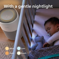 Philips Air Purifier 2200 Series, HEPA NanoProtect + Active Carbon Filter, CADR 420m³/h for 109m², Allergy sufferers, Ultra-quiet, Intelligent and Long-lasting filter (AC2220/10)