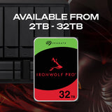 Seagate IronWolf Pro 16TB, Enterprise Internal NAS HDD, CMR 3.5 Inch, SATA 6GB/s, 7.200 RPM, 256MB Cache for RAID NAS, Data Rescue Services, Frustration Free Packaging (ST16000NTZ01)