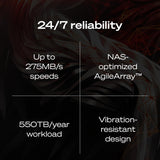 Seagate IronWolf Pro 16TB, Enterprise Internal NAS HDD, CMR 3.5 Inch, SATA 6GB/s, 7.200 RPM, 256MB Cache for RAID NAS, Data Rescue Services, Frustration Free Packaging (ST16000NTZ01)