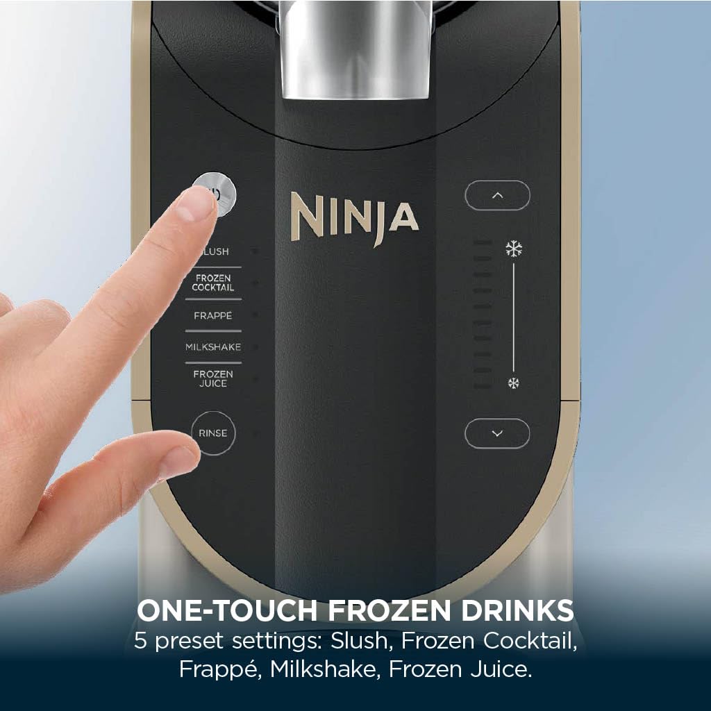 Ninja SLUSHi Frozen Drinks Maker, Create Slush, Frozen Cocktails, Frappé, Milkshakes & Frozen Juice, No Ice or Preperation Needed, WhisperChill Technology, 1.9l Capacity, Stone Gold, FS301UKSTGD