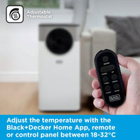 BLACK+DECKER 5,000 BTU Smart Air Conditioner, 3-in-1 Functionality, Dehumidifier & Fan, Portable Design, Power Memory Function, White, BXAC40032GB