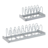LIVIVO Expandable Pan Lid Organiser Rack Holder - 10 Adjustable Dividers - Non Slip Feet - Perfect For Pots, Pans, Chopping Board, Baking Trays - Kitchen Drawer Cupboard Organiser