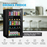 Subcold Super85 LED - Under-Counter Fridge | 85L Beer, Wine & Drinks Fridge | LED Light + Lock and Key | Energy Efficient (Black, 85L)…
