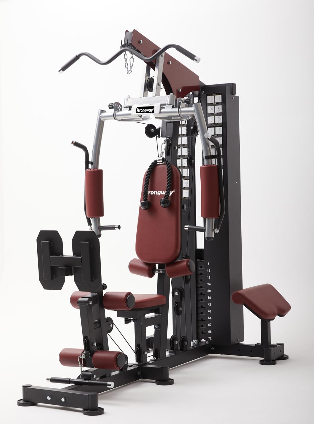 Strongway® Multi Gym with Weights 72KG 100KG Weight Stack Included - Multifunction Home Gym Cable Pulley Preacher Pad Butterfly Press Strength Training (Multi Gym with 100KG Weight Stack)