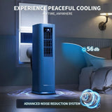 3-in-1 Portable Air Conditioner 12000 BTU, ELECCI Mobile Air Conditioning for Home with Cooling, Dehumidifier, Fan＆Auto Mode, Dark Blue Air Conditioners with Left & Right Sweeping, 24H Timer